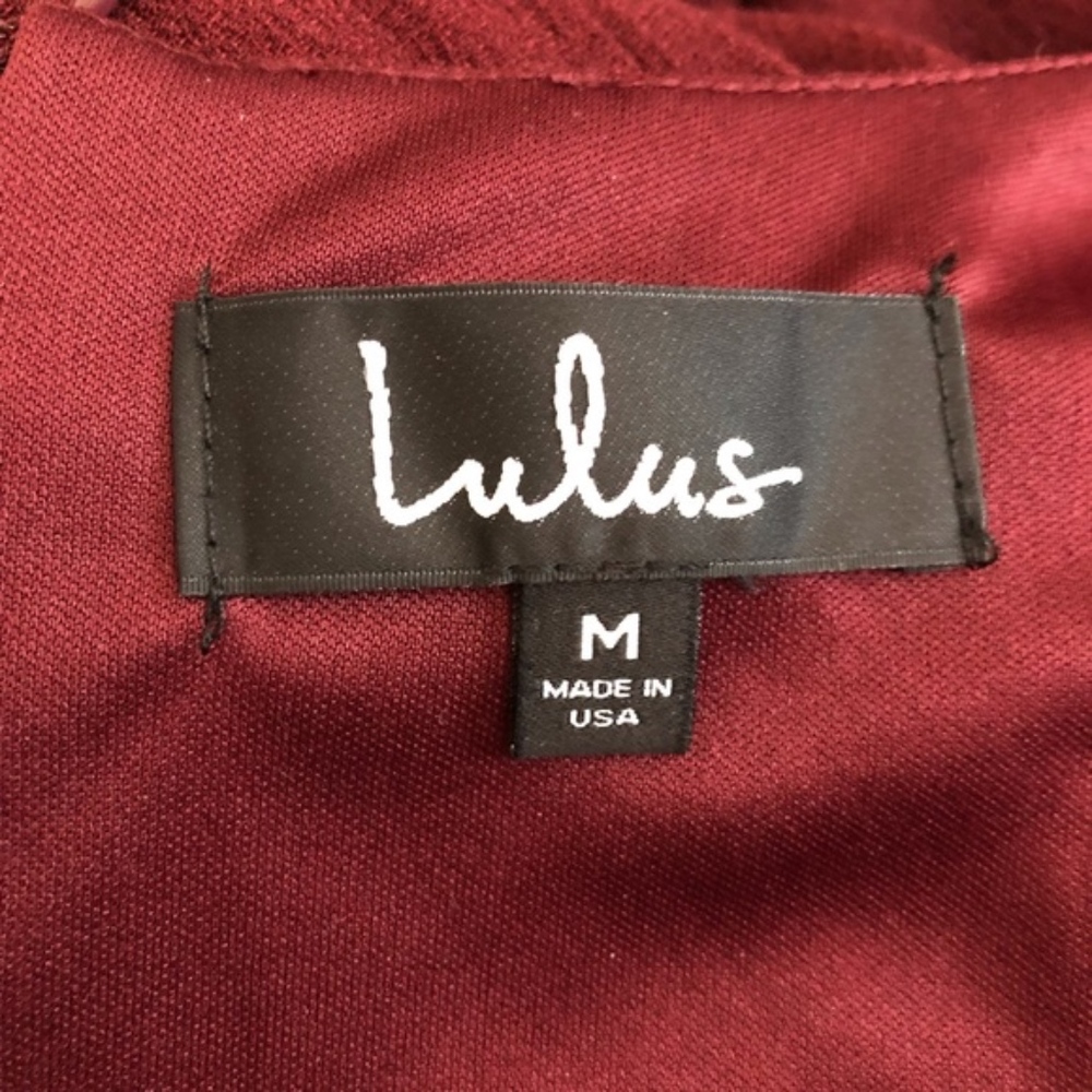 💎 Lulus Gorgeous Burgundy Red Ruffle Dress - Picture 7 of 8
